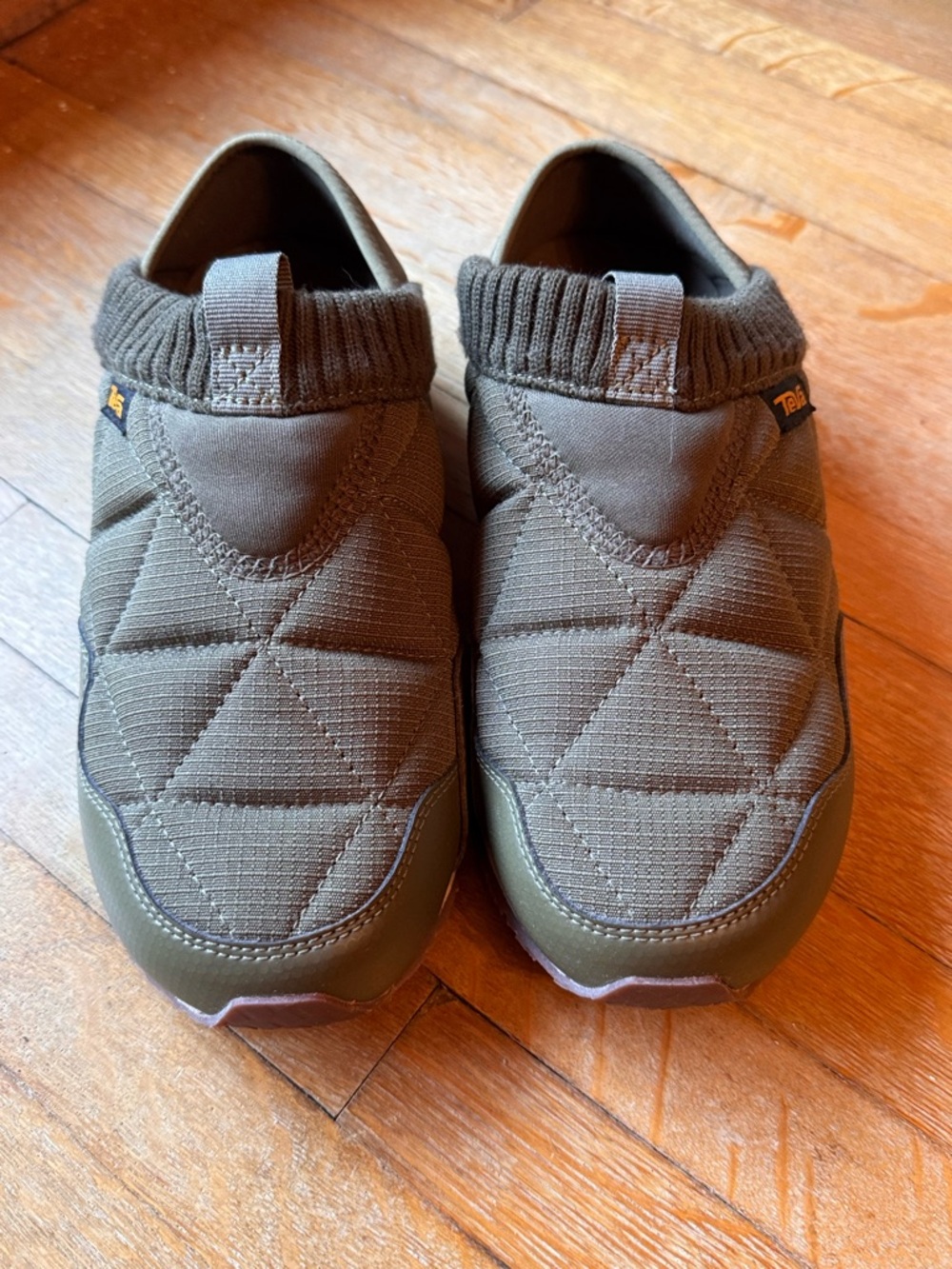 Teva women’s Olive Green Quilted Slip-On Sneakers